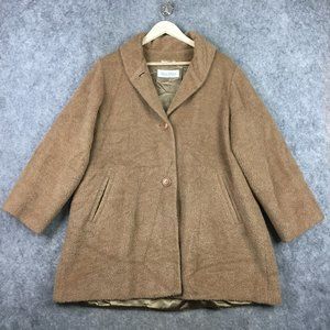 Max Mara Coat 2 Women Alpaca Virgin Wool Teddy Jacket Italy Made Luxurious Brown